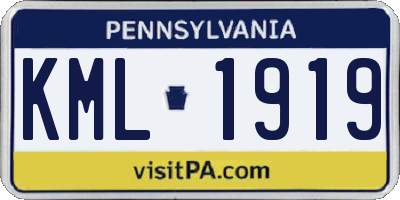 PA license plate KML1919