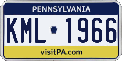 PA license plate KML1966