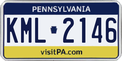 PA license plate KML2146