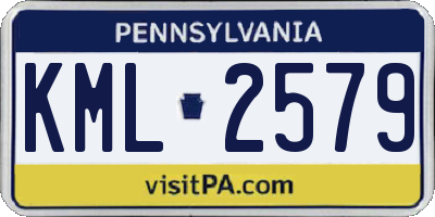 PA license plate KML2579