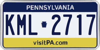 PA license plate KML2717