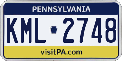 PA license plate KML2748