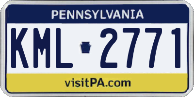 PA license plate KML2771