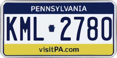 PA license plate KML2780