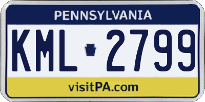 PA license plate KML2799
