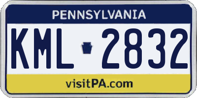 PA license plate KML2832