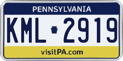 PA license plate KML2919