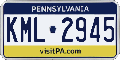 PA license plate KML2945