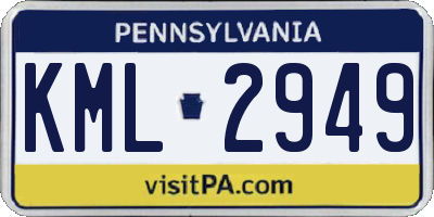 PA license plate KML2949