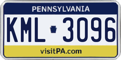 PA license plate KML3096