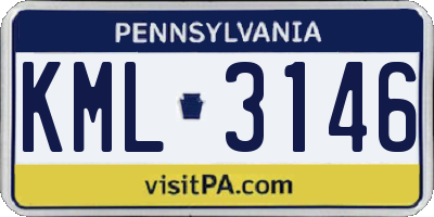 PA license plate KML3146