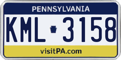 PA license plate KML3158