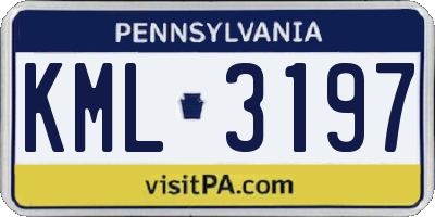 PA license plate KML3197