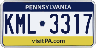 PA license plate KML3317