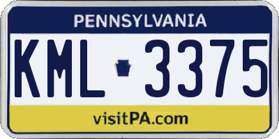 PA license plate KML3375