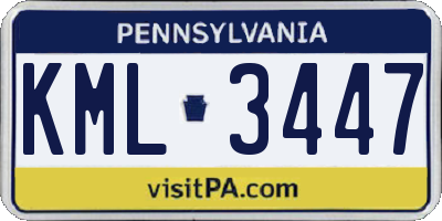 PA license plate KML3447