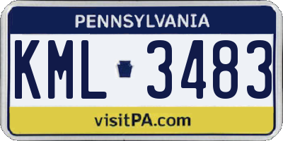 PA license plate KML3483
