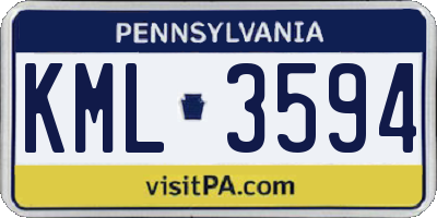 PA license plate KML3594