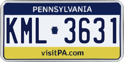 PA license plate KML3631