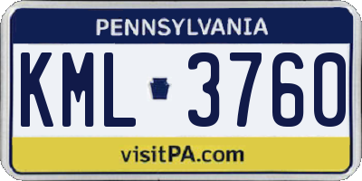PA license plate KML3760