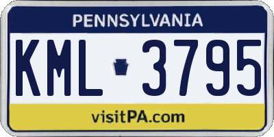 PA license plate KML3795