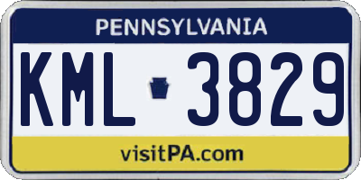PA license plate KML3829