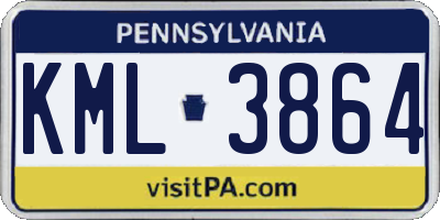PA license plate KML3864