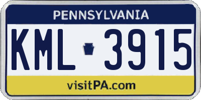 PA license plate KML3915