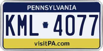 PA license plate KML4077
