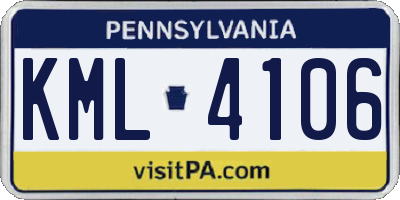PA license plate KML4106
