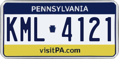 PA license plate KML4121