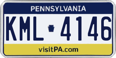 PA license plate KML4146