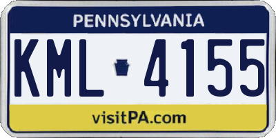 PA license plate KML4155