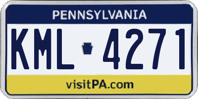 PA license plate KML4271