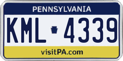 PA license plate KML4339