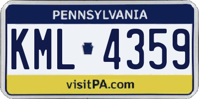 PA license plate KML4359
