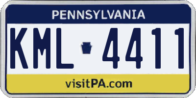 PA license plate KML4411