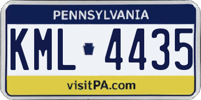 PA license plate KML4435