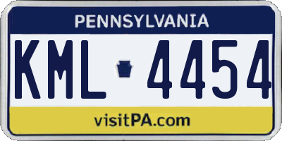 PA license plate KML4454