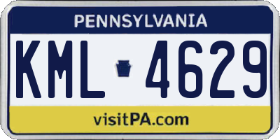 PA license plate KML4629