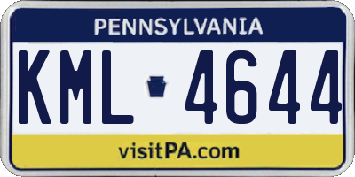 PA license plate KML4644