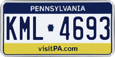 PA license plate KML4693