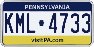 PA license plate KML4733