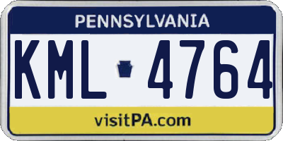 PA license plate KML4764