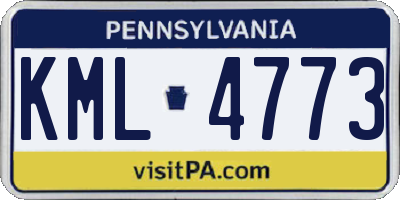 PA license plate KML4773