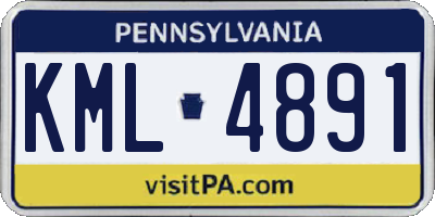 PA license plate KML4891