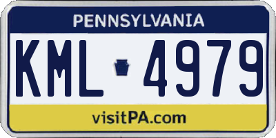 PA license plate KML4979