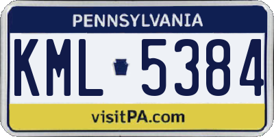 PA license plate KML5384