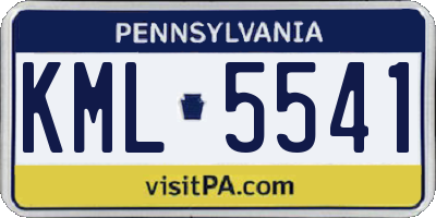 PA license plate KML5541