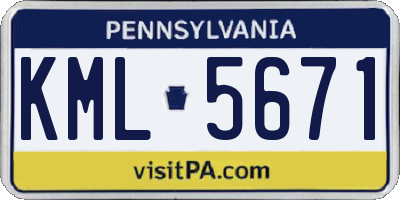 PA license plate KML5671